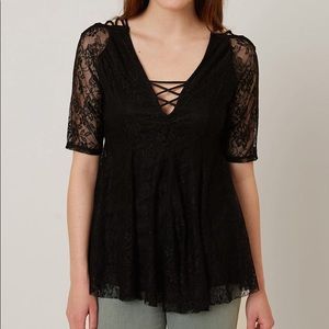 BKE black lace shirt